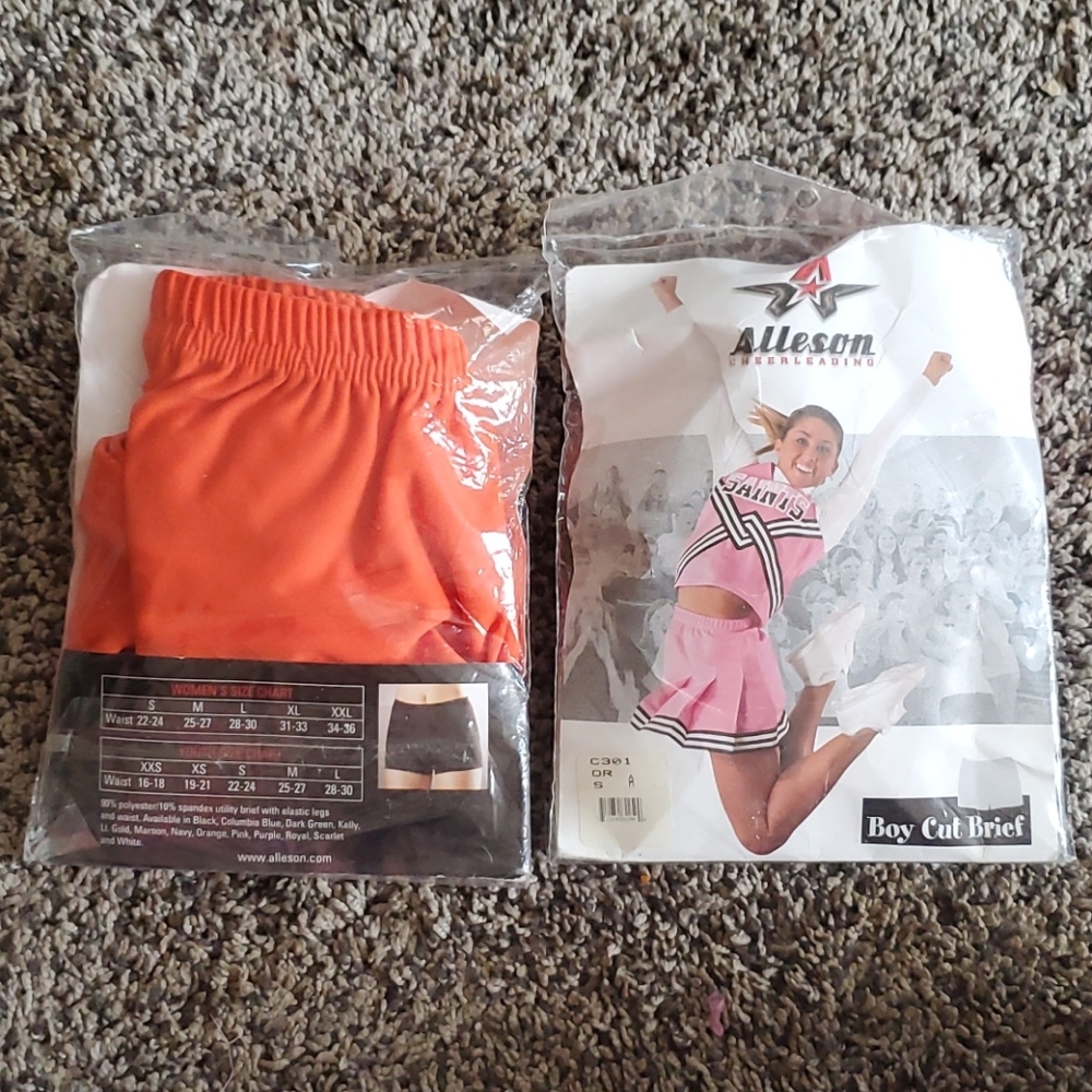 Alleson Cheerleading, orange, boy cut brief small